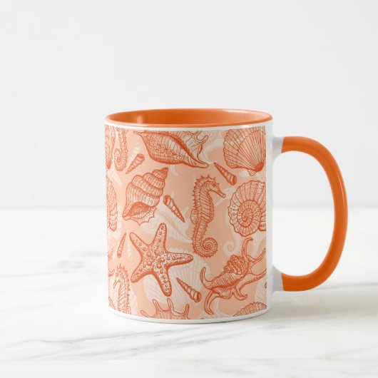 Mug Motif tiré par la main de mer (Droite)