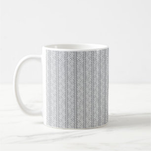 Mug Motif tiré par la main gris de Chevron
