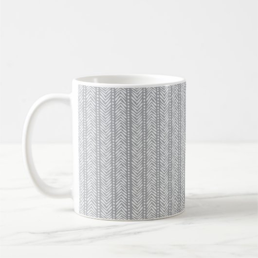 Mug Motif tiré par la main gris de Chevron (Gauche)