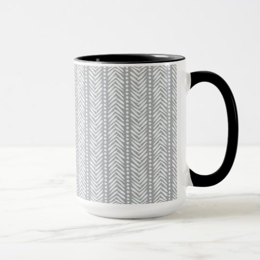 Mug Motif tiré par la main gris de Chevron (Droite)