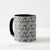 Mug Motif tiré par la main noir de Chevron (Devant gauche)