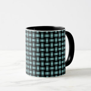 Mug Motif Tissé Bleu Noir