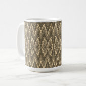 Mug - motif tissé en gris-vert (Devant gauche)