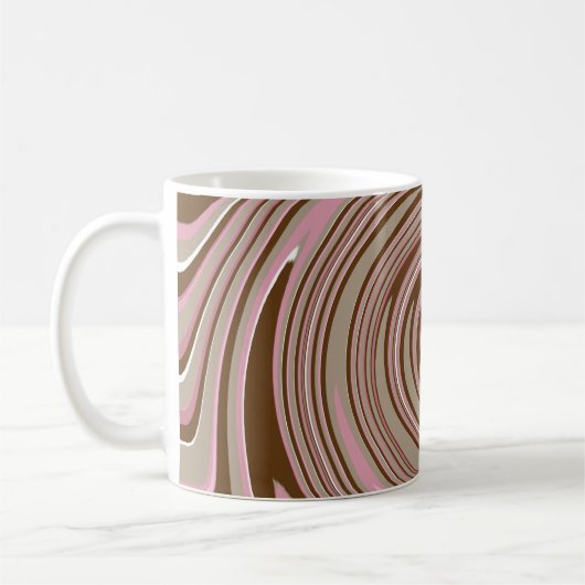 Mug Motif tourbillon rose et marron (Gauche)