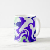 Mug Motif Tourbillonnant Abstrait dans des Tons Froids (Devant droit)