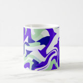 Mug Motif Tourbillonnant Abstrait dans des Tons Froids (Centre)