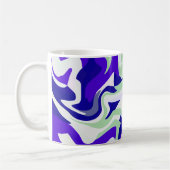 Mug Motif Tourbillonnant Abstrait dans des Tons Froids (Gauche)