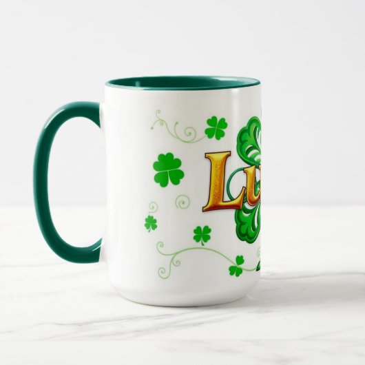 Mug Motif Trèfle Chanceux Texte Saint-Patrick (Gauche)