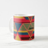 Mug Motif triangle coloré panafricain personnalisé (Devant gauche)