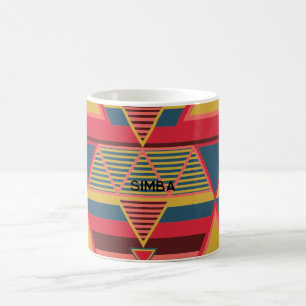 Mug Motif triangle coloré panafricain personnalisé