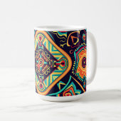 Mug Motif tribal Abstrait et dynamique de Huichol (Devant droit)