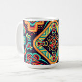 Mug Motif tribal Abstrait et dynamique de Huichol (Devant gauche)