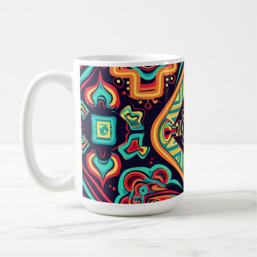 Mug Motif tribal Abstrait et dynamique de Huichol (Gauche)