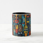 Mug Motif tribal africain avec idoles. (Centre)
