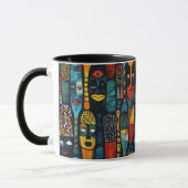 Mug Motif tribal africain avec idoles. (Gauche)