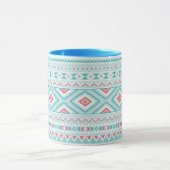 Mug Motif tribal aztèque turquoise et rose (Centre)