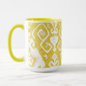 Mug Motif tribal chic jaune et gris ikat pastel (Gauche)