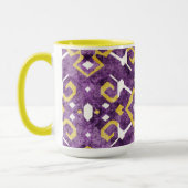 Mug Motif tribal chic jaune violet ikat (Gauche)