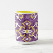 Mug Motif tribal chic jaune violet ikat (Centre)
