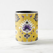 Mug Motif tribal chic jaune violet ikat (Centre)