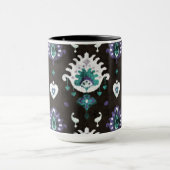 Mug Motif tribal chic noir vert violet ikat (Centre)