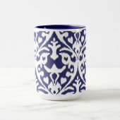 Mug Motif tribal frais d'ikat bleu et blanc (Centre)