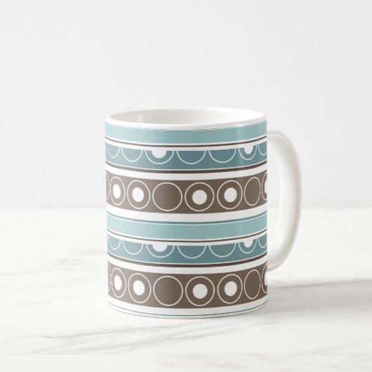 Mug Motif trié avec cercles et anneaux style rétro (Devant droit)