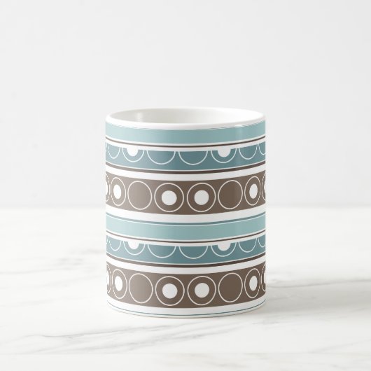 Mug Motif trié avec cercles et anneaux style rétro (Centre)