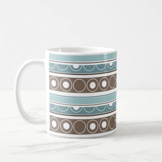 Mug Motif trié avec cercles et anneaux style rétro (Gauche)