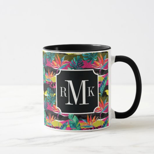 Mug Motif tropical abstrait de texture de néon (Droite)
