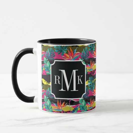 Mug Motif tropical abstrait de texture de néon (Gauche)