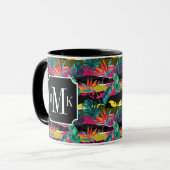Mug Motif tropical abstrait de texture de néon (Devant gauche)