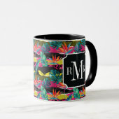 Mug Motif tropical abstrait de texture de néon (Devant droit)