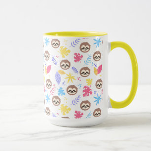 Mug Motif tropical de paresse et de feuille