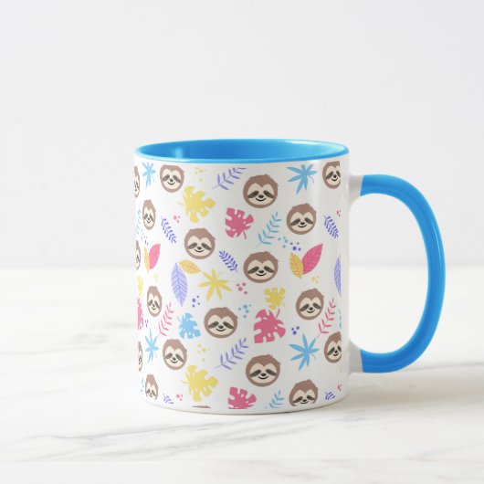 Mug Motif tropical de paresse et de feuille (Droite)