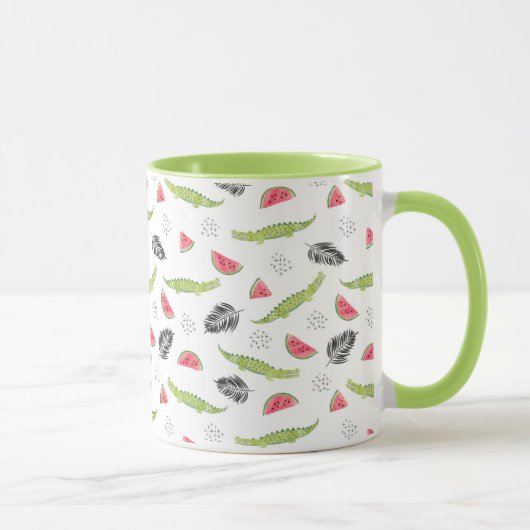 Mug Motif tropical de pastèque et de crocodile (Droite)