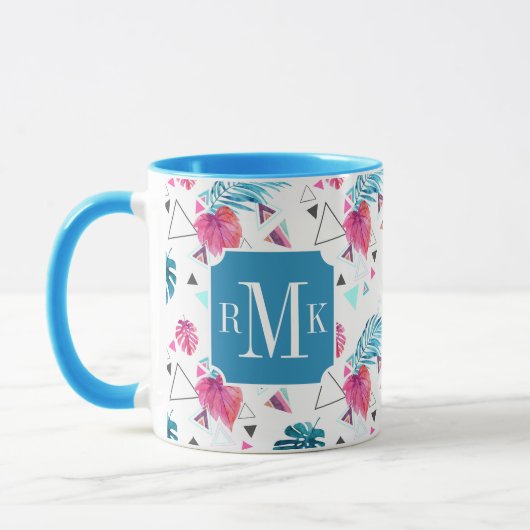 Mug Motif tropical de triangle de feuille (Gauche)
