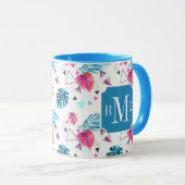 Mug Motif tropical de triangle de feuille (Devant droit)