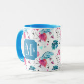 Mug Motif tropical de triangle de feuille (Devant gauche)