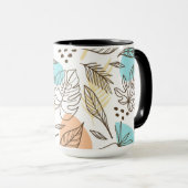 Mug Motif tropical d'été dessiné à la main (Devant droit)