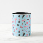 Mug Motif tropical d'été rose et bleu (Centre)