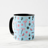 Mug Motif tropical d'été rose et bleu (Devant gauche)