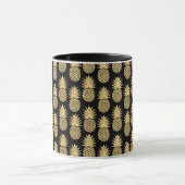 Mug Motif tropical élégant d'ananas de noir et d'or (Centre)