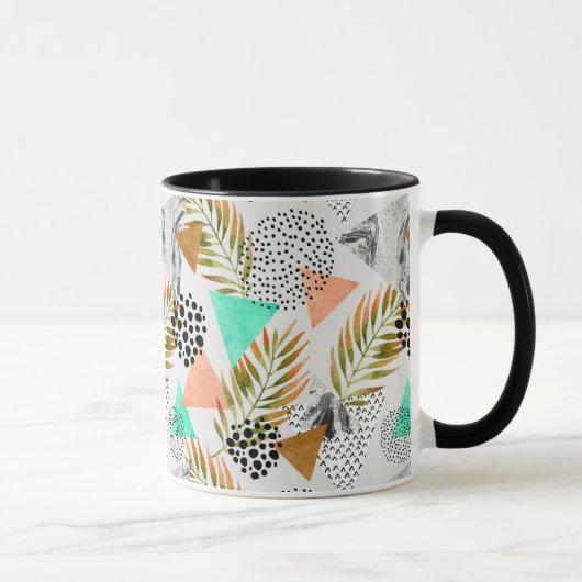 Mug Motif tropical géométrique abstrait de feuille (Droite)