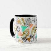 Mug Motif tropical géométrique abstrait de feuille (Devant gauche)