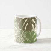Mug Motif Tropical Monstera Retro à main (Devant droit)