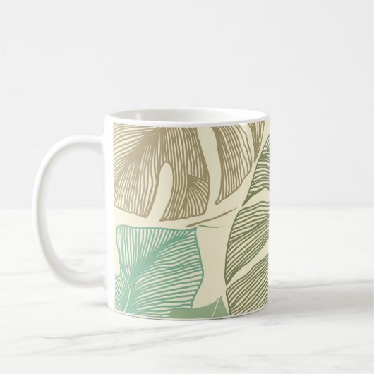 Mug Motif Tropical Monstera Retro à main (Gauche)
