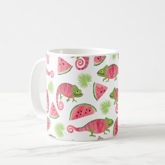 Mug Motif tropical sans couture avec cha d'aquarelle m (Devant gauche)