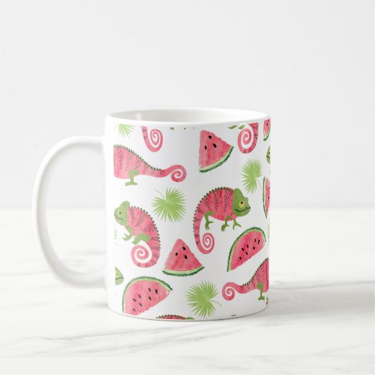Mug Motif tropical sans couture avec cha d'aquarelle m (Gauche)