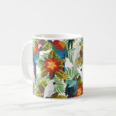 Mug Motif tropical sans couture avec perroquets.  (Devant gauche)